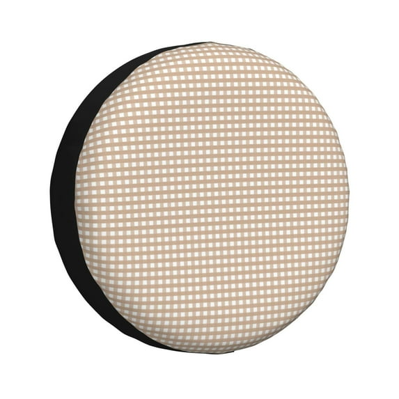 Bingfone Brown Gingham Spare Tire Cover Weatherproof Universal Wheel Protectors For Rv Camper Travel Trailer Suv Truck 16 Inch
