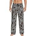 thumbnail image 1 of Bingfone Brown Moose with Pinecones Mens All Over Print Sleep Pajama Pants-Small, 1 of 5