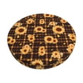 thumbnail image 1 of Bingfone Brown Plaid Sunflower Padded Round Bar Stool Cover Cushion with Elastic Fabric Round Chair Seat - Brown Plaid Sunflower, 1 of 7
