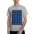 thumbnail image 1 of Bingfone Buffalo Plaid Blue Black Men'S Loose Fit Short-Sleeve Pocket T-Shirt, 1 of 7