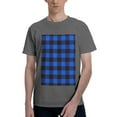 thumbnail image 1 of Bingfone Buffalo Plaid Blue Black Men'S Loose Fit Short-Sleeve Pocket T-Shirt, 1 of 7