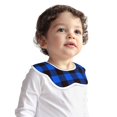 thumbnail image 1 of Bingfone Buffalo Plaid Blue Black Soft Bibs For Baby Boy Girl 360 Rotate Petal Absorbent Bibs Washable For Drooling Teething, 1 of 9