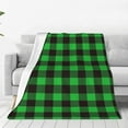 thumbnail image 1 of Bingfone Buffalo Plaid Green Black Print Flannel Fleece Blanket Throw Blanket For Bed,Sofa,Couch,Travel,Camping(60"X50"), 1 of 9