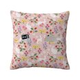 Bingfone Bunny And Flower Linen Throw Pillow Covers Cushion Case Pocket