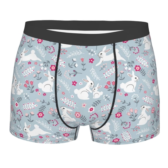 Bingfone Bunny And Flower Men's Underwear - Casual Stretch Boxer Briefs-X-Large