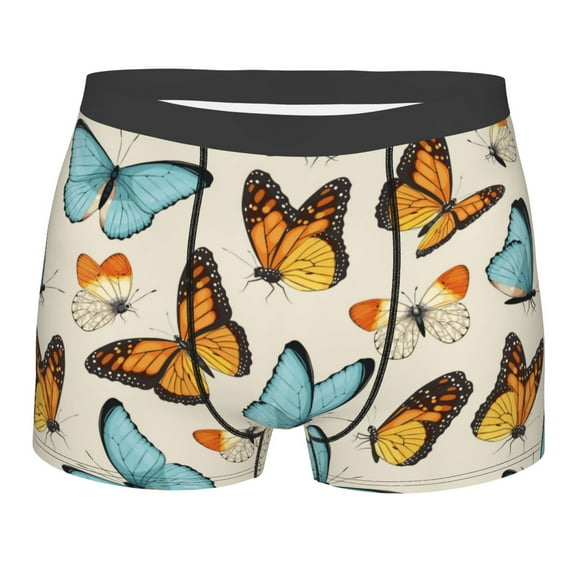Bingfone Butterflies Men'S Underwear - Casual Stretch Boxer Briefs-Small