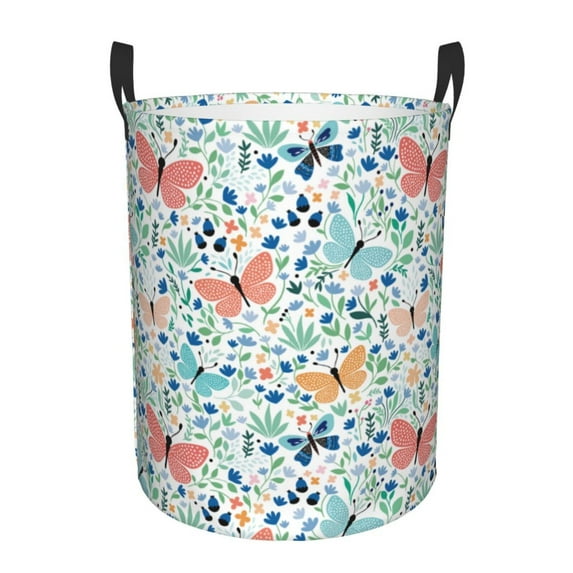 Bingfone Butterflies Waterproof Foldable Laundry Hamper Bucket With Handles For Storage Bin,Clothes Hamper (Small )