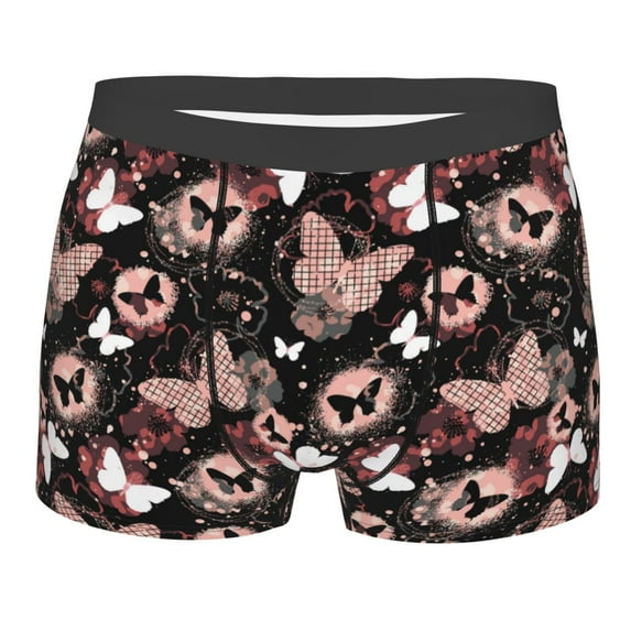 Bingfone Butterflies1 Men's Underwear - Casual Stretch Boxer Briefs-Medium