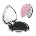 thumbnail image 1 of Bingfone Butterfly 1 Print Compact Vanity Makeup Mirror for Men Women Girls for Pocket Purse Wallet Handbag,Portable Small Handheld Beauty Mirror-Heart Shape, 1 of 9