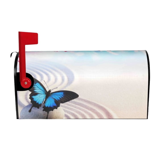 Bingfone Butterfly In Blossoms Zen Magnetic Mailbox Cover Standard Size For Garden Yard Outdoor Decorations-25.5x21 In