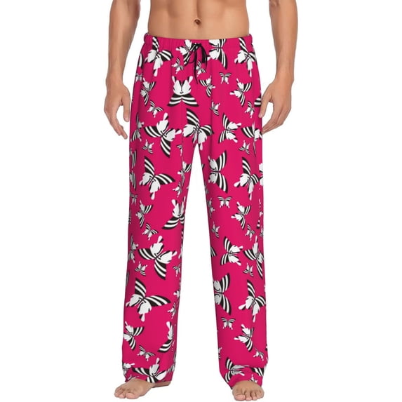 Bingfone Butterfly Mens All Over Print Sleep Pajama Pants-Large