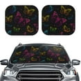 thumbnail image 1 of Bingfone Butterfly Windshield Sun Shade 2-Piece Foldable Car Front Window Sunshade For Most Sedans Suv Truck - Auto Sun Blocker Visor Protector Blocks Max Uv Rays - Small, 1 of 7