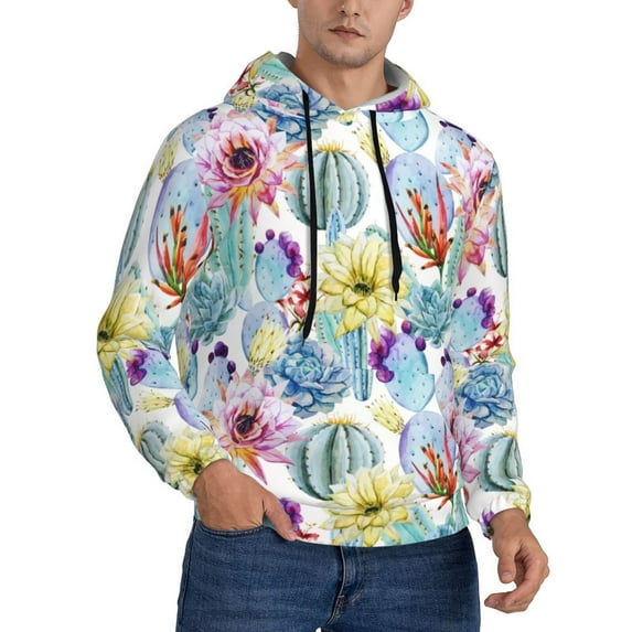 Bingfone Cactus1 Men'S Drawstring Hoodie Long Sleeve Pocket Sweatshirts-Medium