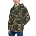 thumbnail image 1 of Bingfone Camouflage Skulls Pattern Youth Classic Hoodies Soft Hooded Pullover Sweatshirts for Girls and Boys, 1 of 6
