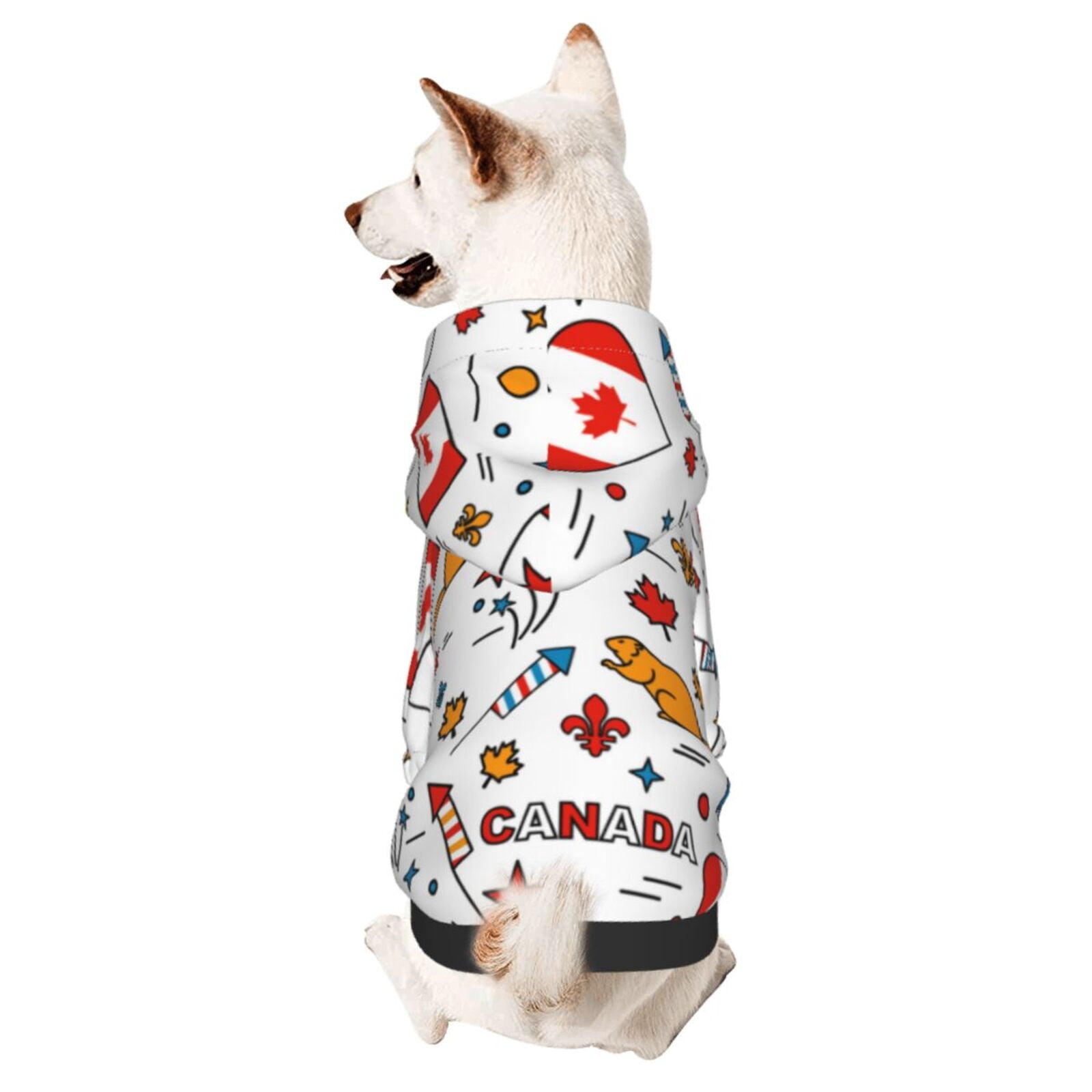 Bingfone Canada Day Dog Clothes Hoodie, Pet Winter Coat,Puppy