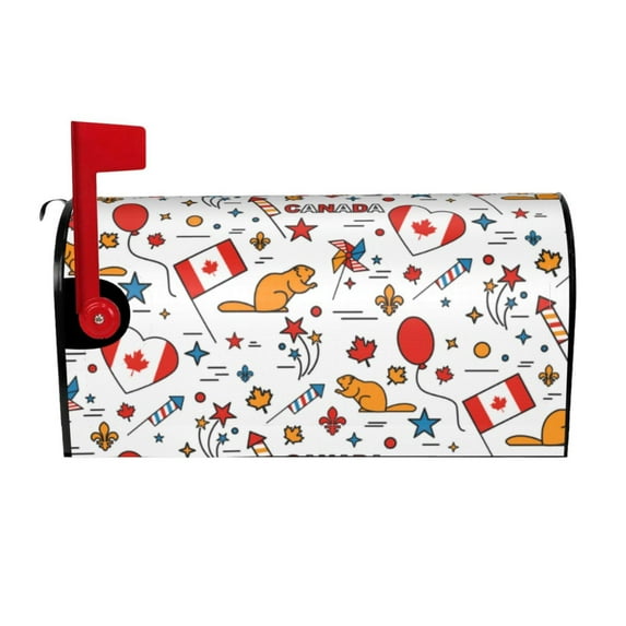 Bingfone Canada Day Magnetic Mailbox Cover Standard Size for Garden Yard Outdoor Decorations-21x18 in