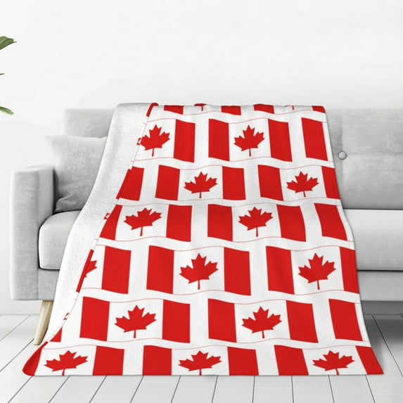 Bingfone Canada Print Flannel Fleece Blanket Throw Blanket For Bed,Sofa,Couch,Travel,Camping(80"X60")