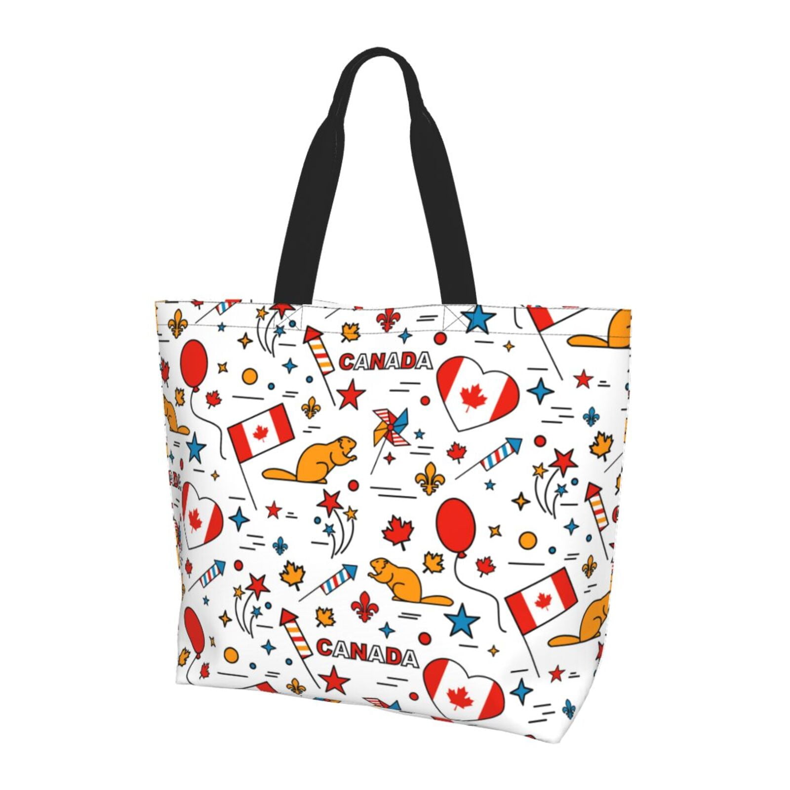 Bingfone Canvas Tote Bag For Women With Inner Pocket Aesthetic Cute