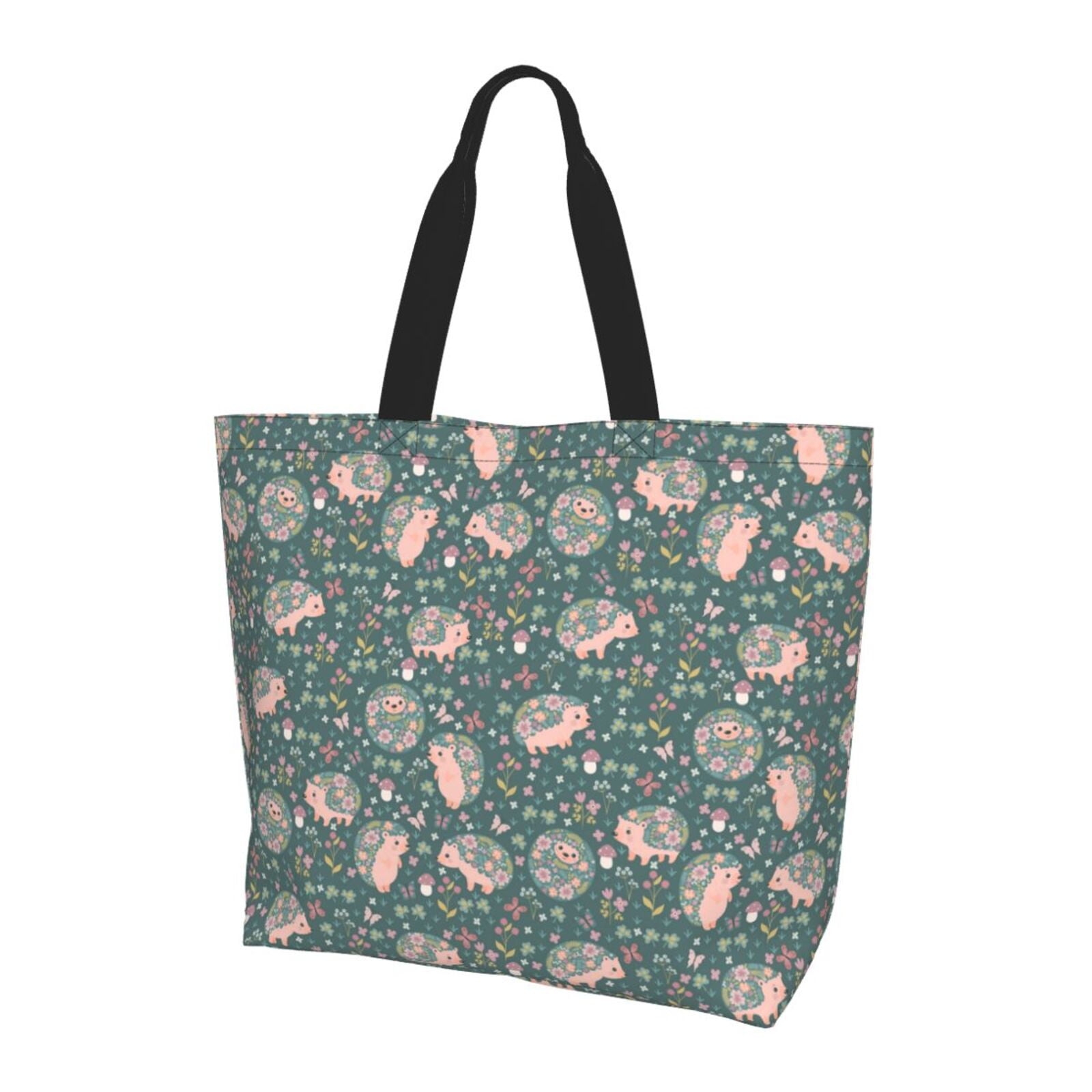 Bingfone Canvas Tote Bag For Women With Inner Pocket Aesthetic Cute