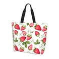 thumbnail image 1 of Bingfone Canvas Tote Bag For Women With Inner Pocket Aesthetic Cute Shopping Tote Bags Reusable Grocery Bags-Strawberry1, 1 of 9