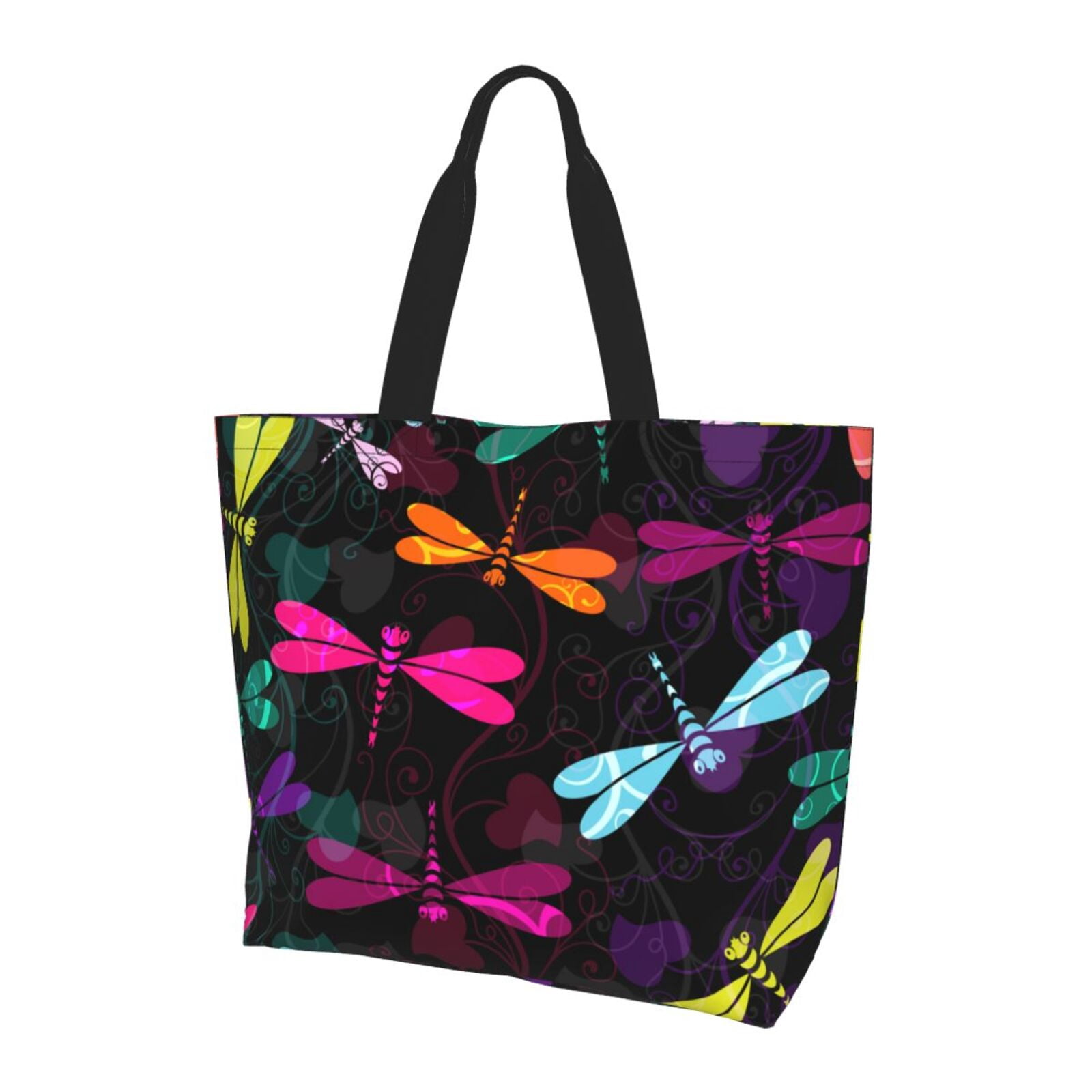 LZYRF Canvas Tote Bag For Women - Reusable Grocery Tote With Pockets & Snaps, Double-Sided Print, Cute & Aesthetic Design
