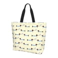thumbnail image 1 of Bingfone Canvas Tote Bag for Women with Inner Pocket Aesthetic Cute Shopping Tote Bags Reusable Grocery Bags- Dachshund Dog Puppy, 1 of 8