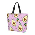 thumbnail image 1 of Bingfone Canvas Tote Bag for Women with Inner Pocket Aesthetic Cute Shopping Tote Bags Reusable Grocery Bags-Different Avocados, 1 of 9