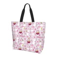 thumbnail image 1 of Bingfone Canvas Tote Bag for Women with Inner Pocket Aesthetic Cute Shopping Tote Bags Reusable Grocery Bags- Easter Rabbit, 1 of 8