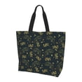 thumbnail image 1 of Bingfone Canvas Tote Bag for Women with Inner Pocket Aesthetic Cute Shopping Tote Bags Reusable Grocery Bags- Golden line fox, 1 of 8