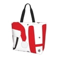 thumbnail image 1 of Bingfone Canvas Tote Bag for Women with Inner Pocket Aesthetic Cute Shopping Tote Bags Reusable Grocery Bags- HOHOHO Christmas, 1 of 1