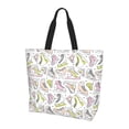 thumbnail image 1 of Bingfone Canvas Tote Bag for Women with Inner Pocket Aesthetic Cute Shopping Tote Bags Reusable Grocery Bags- Pink skates, 1 of 8