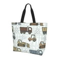 thumbnail image 1 of Bingfone Canvas Tote Bag for Women with Inner Pocket Aesthetic Cute Shopping Tote Bags Reusable Grocery Bags-Tractor and Dumper, 1 of 9