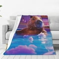 thumbnail image 1 of Bingfone Capybara Bathtub Fun Print Flannel Fleece Blanket Throw Blanket for Bed,Sofa,Couch,Travel,Camping(50"x40" ), 1 of 8