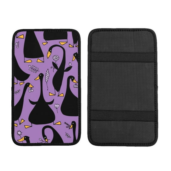 Bingfone Car Four-Season Universal Armrest Box Mat,Car Armrest Seat Cover Center Console Mat-Funny Goose