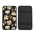 thumbnail image 1 of Bingfone Car Four-Season Universal Armrest Box Mat,Car Armrest Seat Cover Soft Leather Waterproof Armrest Cover Center Console Mat-Cat Skulls And Flowers, 1 of 7