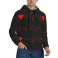 thumbnail image 1 of Bingfone Cardiogram And Heart Men'S Drawstring Hoodie Long Sleeve Pocket Sweatshirts-3x-Large, 1 of 9