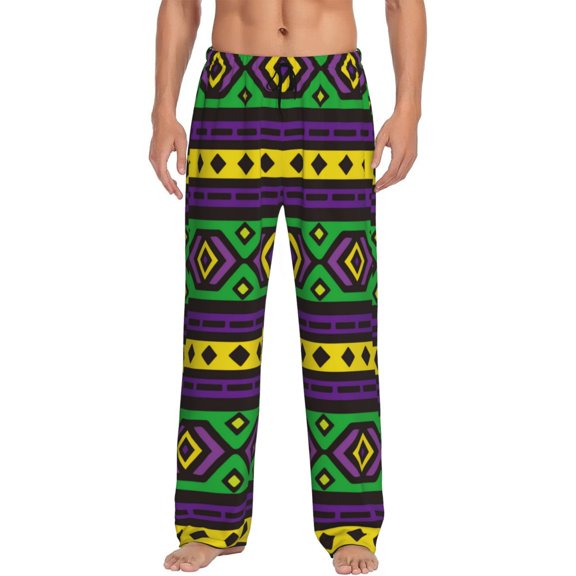 Bingfone Carnival Mardi Gras Mens All Over Print Sleep Pajama Pants-Large