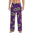 thumbnail image 1 of Bingfone Carnival Masks And Beads Mens All Over Print Sleep Pajama Pants-Small, 1 of 9