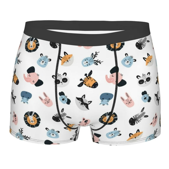 Bingfone Cartoon Animals Men's Underwear - Casual Stretch Boxer Briefs-Medium