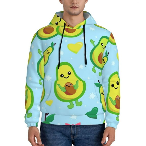 Bingfone Cartoon Avocado Men'S Drawstring Hoodie Long Sleeve Pocket Sweatshirts-Small