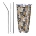 thumbnail image 1 of Bingfone Cartoon Bear for 20 Oz Stainless Steel Travel Mug Double Wall Water Coffee Cup for Home,Office, Outdoor Works Great for Ice Drinks and Hot Beverage-Straw Three-piece Set, 1 of 8
