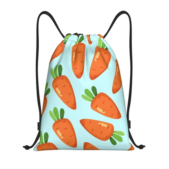 Bingfone Cartoon Carrot Drawstrings Backpacks Bags For Men Women Gym Drawstrings Bag