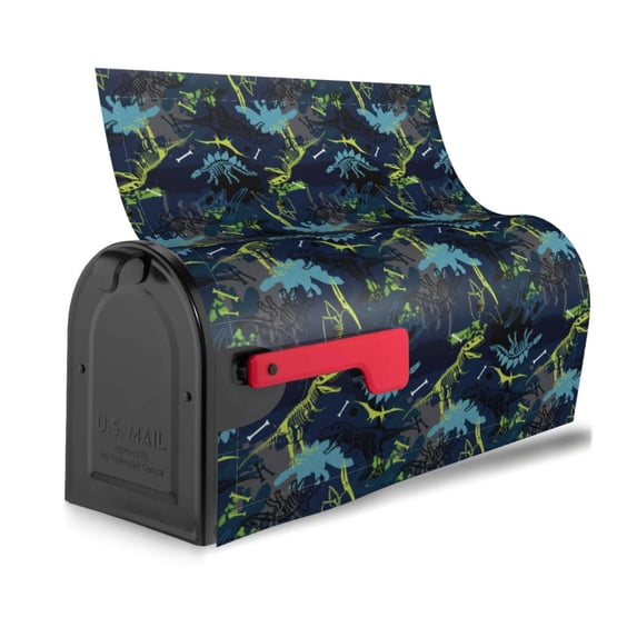 Bingfone Cartoon Dinosaur Magnetic Mailbox Cover Standard Size for Garden Yard Outdoor Decorations-25.5x21 in