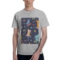 thumbnail image 1 of Bingfone Cartoon Dinosaur Scooter Sport Blue Men'S Loose Fit Short-Sleeve Pocket T-Shirt, 1 of 7