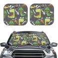 thumbnail image 1 of Bingfone Cartoon Dinosaurs.Cute Dinosaurs Print 2-Piece Sun Shade Front Windshield - Foldable Car Front Window Sunshades For Most Sedans Suv Truck - Medium, 1 of 7