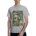 thumbnail image 1 of Bingfone Cartoon Dinosaurs Men'S Loose Fit Short-Sleeve Pocket T-Shirt, 1 of 7