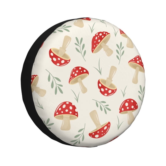 Bingfone Cartoon Flat Mushrooms Spare Tire Cover Weatherproof Universal Wheel Protectors For Rv Camper Travel Trailer Suv Truck 16 Inch