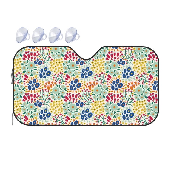 Bingfone Cartoon Flowers Car Windshield Sunshade,Sun Foldable Sun Shield Sun Visor for Car - Small