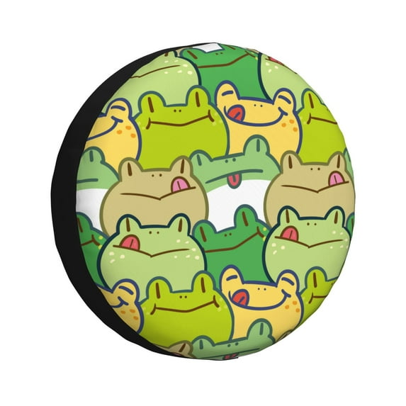 Bingfone Cartoon Frog Spare Tire Cover Weatherproof Universal Wheel Protectors For Rv Camper Travel Trailer Suv Truck 17 Inch