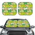 thumbnail image 1 of Bingfone Cartoon Frog Windshield Sun Shade 2-Piece Foldable Car Front Window Sunshade For Most Sedans Suv Truck - Auto Sun Blocker Visor Protector Blocks Max Uv Rays - Small, 1 of 7